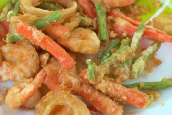 Crevettes frit légumes